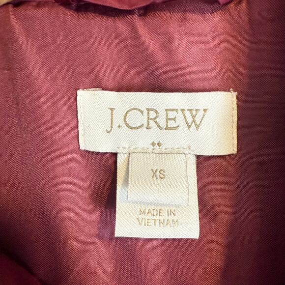 J. Crew Downtown Quilted Field Jacket Utility Barn XS Extra Small Maroon Red - Picture 5 of 9